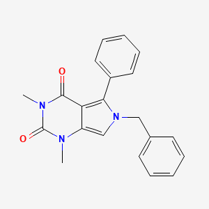 molecular formula C21H19N3O2 B5523320 6-BENZYL-1,3-DIMETHYL-5-PHENYL-1H,2H,3H,4H,6H-PYRROLO[3,4-D]PYRIMIDINE-2,4-DIONE 