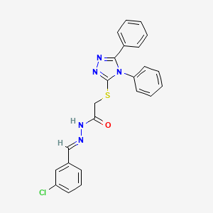 molecular formula C23H18ClN5OS B5523331 N'-[(E)-(3-chlorophenyl)methylidene]-2-[(4,5-diphenyl-4H-1,2,4-triazol-3-yl)sulfanyl]acetohydrazide 