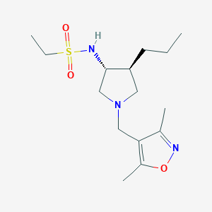 molecular formula C15H27N3O3S B5523368 N-[(3R,4S)-1-[(3,5-dimethyl-1,2-oxazol-4-yl)methyl]-4-propylpyrrolidin-3-yl]ethanesulfonamide 