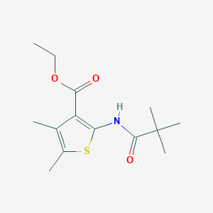 molecular formula C14H21NO3S B5523425 Ethyl 2-(2,2-dimethylpropanamido)-4,5-dimethylthiophene-3-carboxylate 