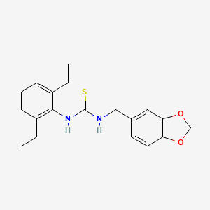 molecular formula C19H22N2O2S B5523471 3-[(2H-1,3-benzodioxol-5-yl)methyl]-1-(2,6-diethylphenyl)thiourea 