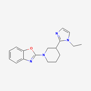 molecular formula C17H20N4O B5523475 2-[3-(1-ethyl-1H-imidazol-2-yl)-1-piperidinyl]-1,3-benzoxazole 