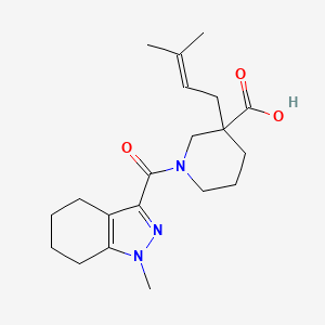 molecular formula C20H29N3O3 B5523487 3-(3-methyl-2-buten-1-yl)-1-[(1-methyl-4,5,6,7-tetrahydro-1H-indazol-3-yl)carbonyl]-3-piperidinecarboxylic acid 