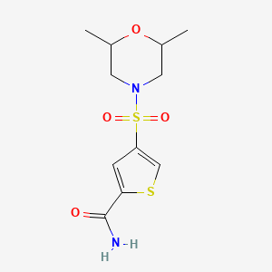 molecular formula C11H16N2O4S2 B5523489 4-(2,6-Dimethylmorpholin-4-yl)sulfonylthiophene-2-carboxamide 