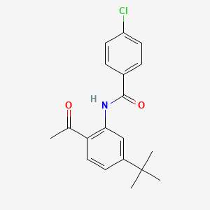 molecular formula C19H20ClNO2 B5523515 N-(2-acetyl-5-tert-butylphenyl)-4-chlorobenzamide 