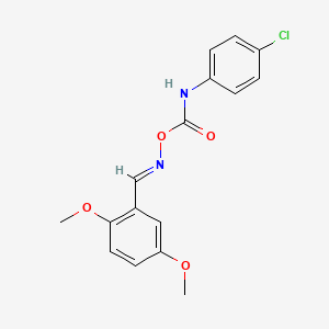 molecular formula C16H15ClN2O4 B5523523 2,5-dimethoxybenzaldehyde O-{[(4-chlorophenyl)amino]carbonyl}oxime 