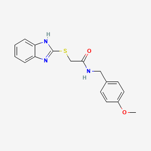 molecular formula C17H17N3O2S B5523617 2-(1H-1,3-BENZODIAZOL-2-YLSULFANYL)-N-[(4-METHOXYPHENYL)METHYL]ACETAMIDE 