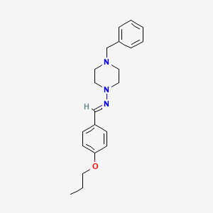 molecular formula C21H27N3O B5523669 4-benzyl-N-[(E)-(4-propoxyphenyl)methylidene]piperazin-1-amine 
