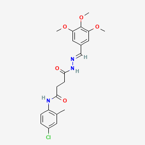 molecular formula C21H24ClN3O5 B5523751 N-(4-chloro-2-methylphenyl)-N'-[(E)-(3,4,5-trimethoxyphenyl)methylideneamino]butanediamide 