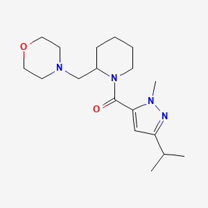 molecular formula C18H30N4O2 B5523771 4-({1-[(3-isopropyl-1-methyl-1H-pyrazol-5-yl)carbonyl]-2-piperidinyl}methyl)morpholine 