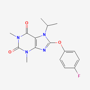 molecular formula C16H17FN4O3 B5523787 8-(4-fluorophenoxy)-1,3-dimethyl-7-propan-2-ylpurine-2,6-dione 