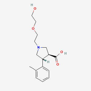 molecular formula C16H23NO4 B5523811 (3S*,4R*)-1-[2-(2-hydroxyethoxy)ethyl]-4-(2-methylphenyl)pyrrolidine-3-carboxylic acid 