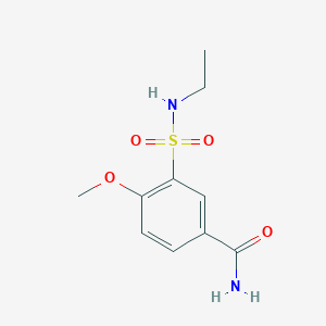 molecular formula C10H14N2O4S B5523815 3-(Ethylsulfamoyl)-4-methoxybenzamide 