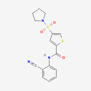 molecular formula C16H15N3O3S2 B5523909 N-(2-cyanophenyl)-4-pyrrolidin-1-ylsulfonylthiophene-2-carboxamide 