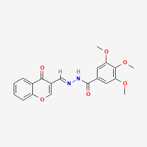 molecular formula C20H18N2O6 B5523923 3,4,5-trimethoxy-N'-[(4-oxo-4H-chromen-3-yl)methylene]benzohydrazide 