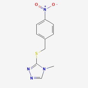 molecular formula C10H10N4O2S B5523937 4-Methyl-3-((4-nitrobenzyl)thio)-4H-1,2,4-triazole CAS No. 255874-77-2