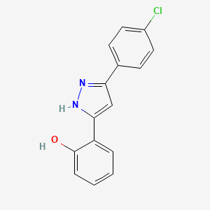 molecular formula C15H11ClN2O B5523957 2-[3-(4-chlorophenyl)-1H-pyrazol-5-yl]phenol 