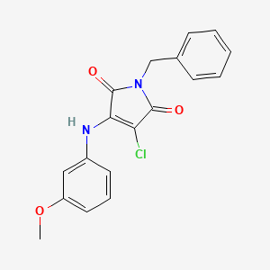 molecular formula C18H15ClN2O3 B5523995 1-Benzyl-3-chloro-4-(3-methoxyanilino)pyrrole-2,5-dione 
