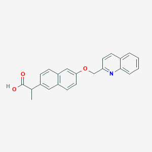 molecular formula C23H19NO3 B055240 2-[6-(Quinolin-2-ylmethoxy)naphthalen-2-yl]propanoic acid CAS No. 123016-15-9