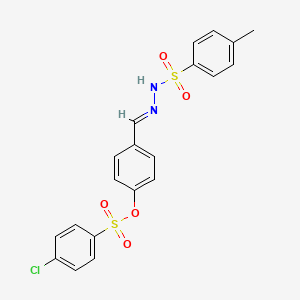 molecular formula C20H17ClN2O5S2 B5524002 4-({(E)-2-[(4-METHYLPHENYL)SULFONYL]HYDRAZONO}METHYL)PHENYL 4-CHLORO-1-BENZENESULFONATE 