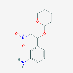molecular formula C13H18N2O4 B5524025 3-[2-nitro-1-(tetrahydro-2H-pyran-2-yloxy)ethyl]aniline 