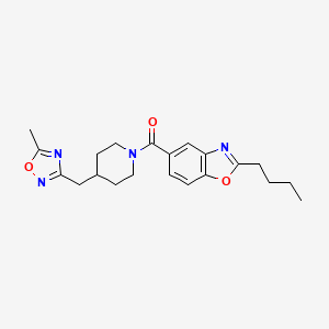 molecular formula C21H26N4O3 B5524078 2-butyl-5-({4-[(5-methyl-1,2,4-oxadiazol-3-yl)methyl]piperidin-1-yl}carbonyl)-1,3-benzoxazole 
