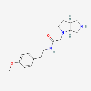 molecular formula C17H25N3O2 B5524111 2-[(3aS,6aS)-3,3a,4,5,6,6a-hexahydro-2H-pyrrolo[2,3-c]pyrrol-1-yl]-N-[2-(4-methoxyphenyl)ethyl]acetamide 