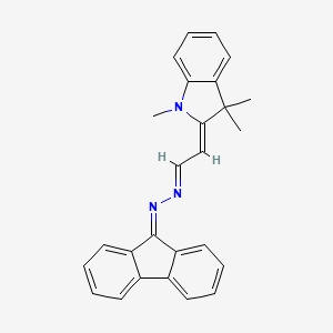 molecular formula C26H23N3 B5524160 (E)-N-[(E)-[(2Z)-2-(1,3,3-trimethylindol-2-ylidene)ethylidene]amino]fluoren-9-imine 