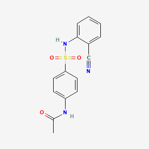 molecular formula C15H13N3O3S B5524200 N-{4-[(2-cyanophenyl)sulfamoyl]phenyl}acetamide 