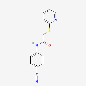 molecular formula C14H11N3OS B5524281 N-(4-cyanophenyl)-2-(pyridin-2-ylsulfanyl)acetamide 