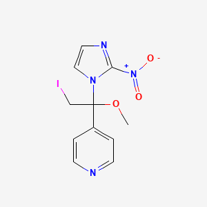 molecular formula C11H11IN4O3 B5524370 4-[2-Iodo-1-methoxy-1-(2-nitroimidazol-1-yl)ethyl]pyridine 