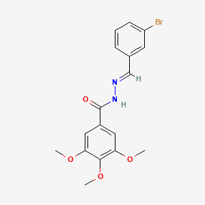 molecular formula C17H17BrN2O4 B5524447 N-[(E)-(3-bromophenyl)methylideneamino]-3,4,5-trimethoxybenzamide 