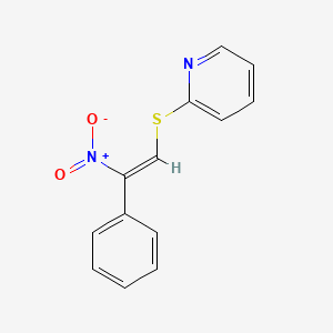 molecular formula C13H10N2O2S B5524582 2-{[(1Z)-2-NITRO-2-PHENYLETHENYL]SULFANYL}PYRIDINE 