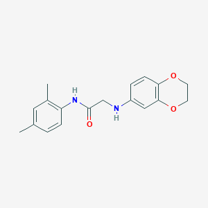 molecular formula C18H20N2O3 B5524620 2-(2,3-Dihydrobenzo[1,4]dioxin-6-ylamino)-N-(2,4-dimethylphenyl)acetamide 