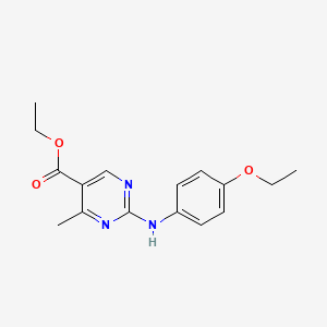 molecular formula C16H19N3O3 B5524657 Ethyl 2-[(4-ethoxyphenyl)amino]-4-methylpyrimidine-5-carboxylate 