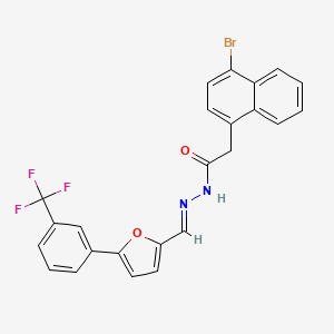 molecular formula C24H16BrF3N2O2 B5524674 2-(4-bromonaphthalen-1-yl)-N'-[(E)-{5-[3-(trifluoromethyl)phenyl]furan-2-yl}methylidene]acetohydrazide 