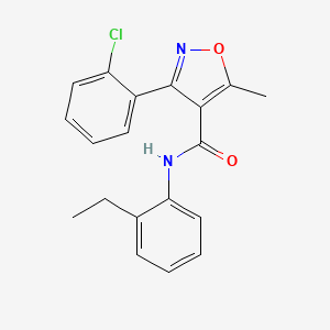 molecular formula C19H17ClN2O2 B5524698 3-(2-CHLOROPHENYL)-N-(2-ETHYLPHENYL)-5-METHYL-12-OXAZOLE-4-CARBOXAMIDE 