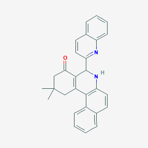 molecular formula C28H24N2O B5524699 2,2-Dimethyl-5-quinolin-2-yl-1,3,5,6-tetrahydrobenzo[a]phenanthridin-4-one 