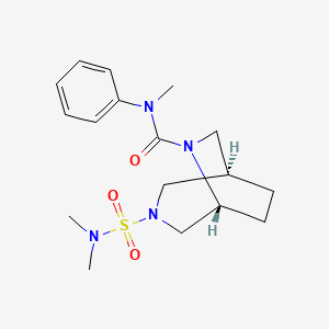 molecular formula C17H26N4O3S B5524705 (1R,5R)-3-(dimethylsulfamoyl)-N-methyl-N-phenyl-3,6-diazabicyclo[3.2.2]nonane-6-carboxamide 