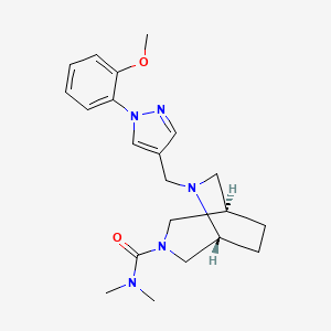 molecular formula C21H29N5O2 B5524733 (1R,5R)-6-[[1-(2-methoxyphenyl)pyrazol-4-yl]methyl]-N,N-dimethyl-3,6-diazabicyclo[3.2.2]nonane-3-carboxamide 