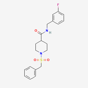 molecular formula C20H23FN2O3S B5524747 1-benzylsulfonyl-N-[(3-fluorophenyl)methyl]piperidine-4-carboxamide 