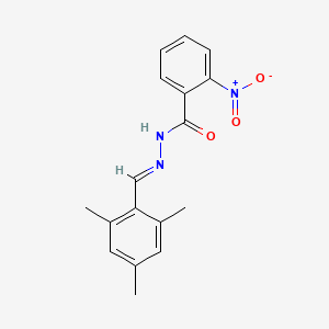 molecular formula C17H17N3O3 B5524862 2-nitro-N'-[(E)-(2,4,6-trimethylphenyl)methylidene]benzohydrazide 