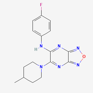 molecular formula C16H17FN6O B5524899 N-(4-FLUOROPHENYL)-6-(4-METHYLPIPERIDIN-1-YL)-[1,2,5]OXADIAZOLO[3,4-B]PYRAZIN-5-AMINE 