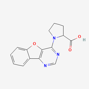 molecular formula C15H13N3O3 B5524935 1-(benzofuro[3,2-d]pyrimidin-4-yl)pyrrolidine-2-carboxylic acid 