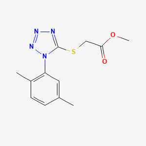 molecular formula C12H14N4O2S B5525011 METHYL 2-{[1-(2,5-DIMETHYLPHENYL)-1H-1,2,3,4-TETRAZOL-5-YL]SULFANYL}ACETATE 