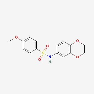 molecular formula C15H15NO5S B5525093 N-(2,3-DIHYDRO-1,4-BENZODIOXIN-6-YL)-4-METHOXYBENZENE-1-SULFONAMIDE 
