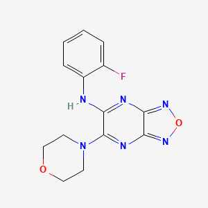 molecular formula C14H13FN6O2 B5525106 N-(2-FLUOROPHENYL)-6-(MORPHOLIN-4-YL)-[1,2,5]OXADIAZOLO[3,4-B]PYRAZIN-5-AMINE 