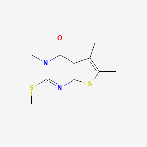 molecular formula C10H12N2OS2 B5525153 3,5,6-trimethyl-2-(methylsulfanyl)-3H,4H-thieno[2,3-d]pyrimidin-4-one 