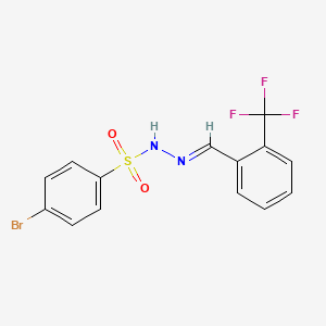 molecular formula C14H10BrF3N2O2S B5525157 4-bromo-N'-{(E)-[2-(trifluoromethyl)phenyl]methylidene}benzenesulfonohydrazide 