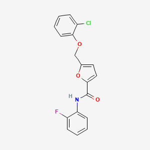 molecular formula C18H13ClFNO3 B5525175 5-[(2-chlorophenoxy)methyl]-N-(2-fluorophenyl)furan-2-carboxamide 